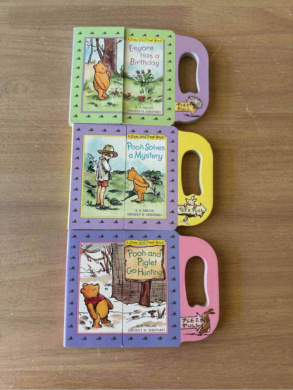 Vintage Winnie the Pooh Slide & Peek Board Books - (set of 3)